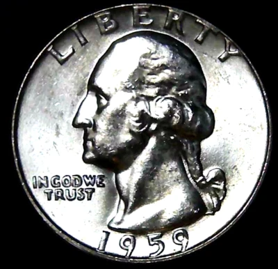1959-D 25C Washington Quarter BU 90% Silver 24uww00726-1 - Image 1 of 2