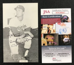 Howie Reed Signed B&W Postcard JSA AUTO Los Angeles Dodgers MLB Pitcher (d.'84)! - Picture 1 of 5