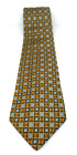 XMI Platin Herren-Krawatte gelbgold silberfarben Würfel 100 % Seide Made in USA Vintage