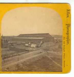 1869 Stereoview Coliseum Peace Jubilee Under Construction, Boston, Mass - Picture 1 of 3