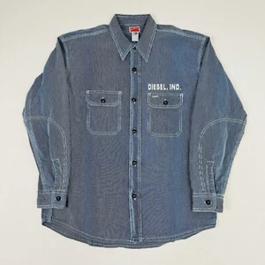 Diesel Co Workwear Hemd Langarm gestreift Taschenhemd Vintage Gr. XXL - Bild 1 von 9