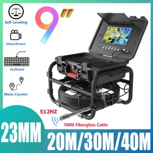 9 Inch Screen Sewer Pipe Inspection Camera Self-Leveling 7mm Cable 512HZ Locator - Picture 1 of 16