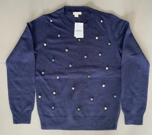 NWT JCrew Girls Navy Wool Sweater Size 14 Years - Picture 1 of 4