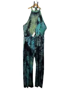 Earthbound Tie dye wide leg beachy boho jumpsuit knit sz XXL - Picture 1 of 9
