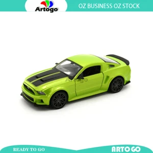 Diecast Toy 2014 Ford Mustang Street Racer Metal Light Green 1:24 Scale #31506 - Picture 1 of 4