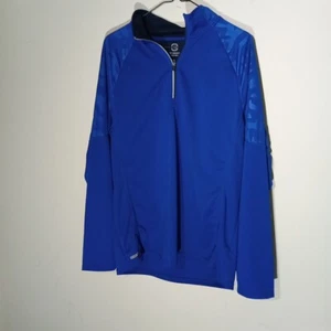 Free People Ultimate Comfort Large Pullover Top 1/4 Zip Blue Long Sleeve - Picture 1 of 12