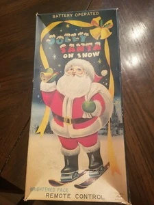 Vintage 1950's Alps Christmas Jolly Santa Claus Roller Skate/Skis w/Box - Picture 1 of 4