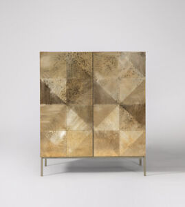 Swoon Nazca Acacia & Brass Embossed Storage Cabinet - RRP £789