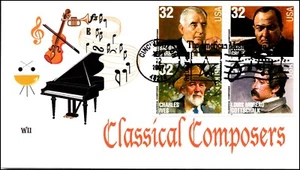 Scott 3162 - 64 32 Cents Classical Composers WII Color Printed FDC - Picture 1 of 2