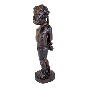Anti-slave 19th century Abolitionist carved ebony figure African shackled slave