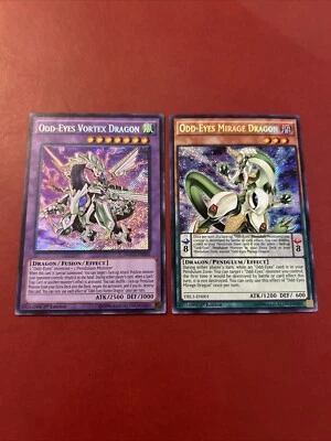 Yugioh Odd-Eyes Vortex Dragon DOCS-EN045 SECRER 1st NM + FREE Mirage DRL3-EN001 - Image 1 of 4