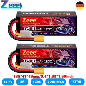 2x Zeee 4S Lipo Akku 14.8V 7200mAh 120C XT90 HardCase Battery für RC Auto Drohne - Bild 1 von 9