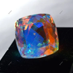 68,75 ct natürlicher bester mystischer Quarz Edelstein Quadratschliff Regenbogenfarbe ZERTIFIZIERT - Bild 1 von 11