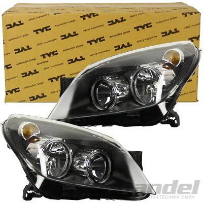 2x TYC HAUPTSCHEINWERFER SCHWARZ H7/H1 für OPEL ASTRA H MIT STELLMOTOR für LWR - Bild 1 von 4