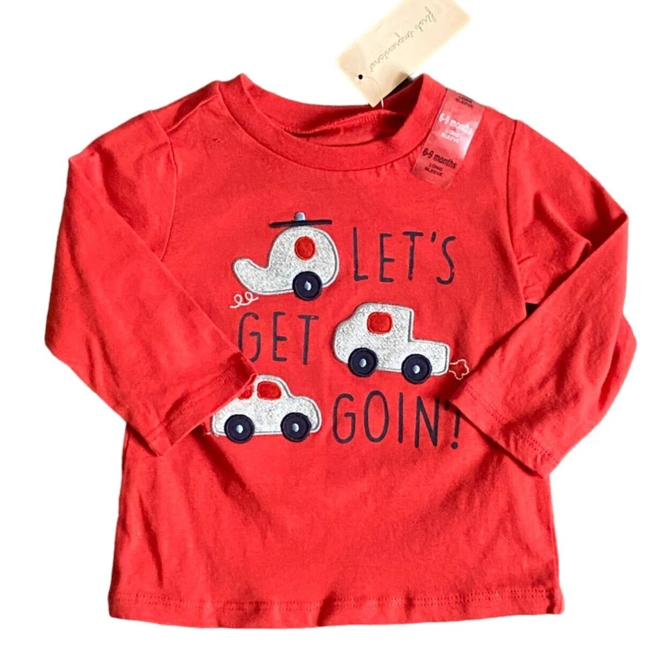 Camisa 'Coche' Infantil Manga Larga First Impressions-Naranja-Talla 6-9M-NUEVA CON ETIQUETAS Foto 1 de 4