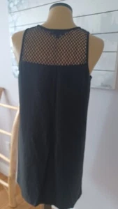 Karen Kane Black Sleeveless Shift Dress Net Design Size Large - Picture 1 of 4