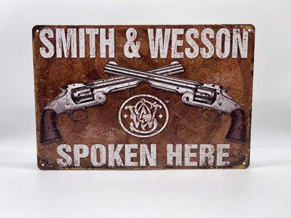 BLACKBEARD WAREHOUSE Blechschild Smith & Wesson 20x30cm Nostalgie Retro Reklame Vintage Deko Revolver