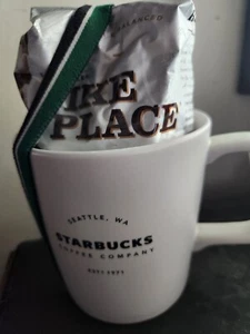 2018 Starbucks 18 Oz White Mug And Pike Place Coffee - Bild 1 von 3