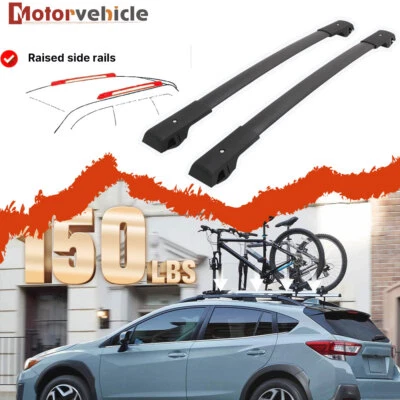 Barras transversales negras en stock de EE. UU. para rieles de techo Subaru XV Crosstrek 2013-2017 Foto 1 de 4