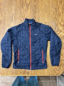 Patagonia Nanopuff Jacket Navy Red Size Mens S Hole And Collar Damage - Picture 1 of 9