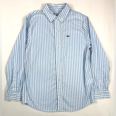 VINEYARD VINES Boys Striped Long Sleeve 7 Performance Cool Fabric Preppy Classic - Image 1 of 4