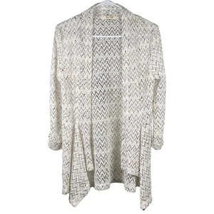 Onque Casuals Open Front Cardigan Womens Size Small White Knit Long Sleeve - Picture 1 of 4