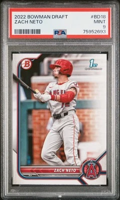 2022 BOWMAN DRAFT #BD18 ZACH NETO PSA 9 - Image 1 of 2
