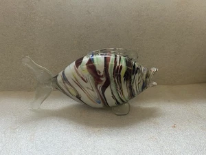 LARGE Vintage Retro MURANO Glass FISH Italy Striped Sommerso Art Glass - FREE p - Picture 1 of 6