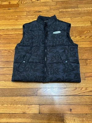 Chaleco acolchado con cremallera completa No Fear x H&M talla XXS negro estampado completo logotipo gráfico años 90 Foto 1 de 4