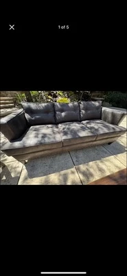 Gorgeous Leather Sofa And 2 Chairs Grey / brown - Bought at ArHaus  - Image 1 of 4