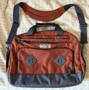 LL Bean 9 Bolsillos Bolso Mensajero 17”x 12-” Ordenador Portátil Naranja Quemado 294131 Hombro Usado en Excelente Condición - Imagen 1 de 9
