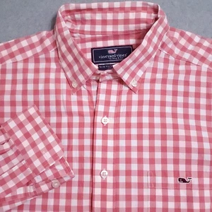 VINEYARD VINES HERREN HEMD TUCKER XL ROSA WEISS GINGHAM KARIERT BLAU WAL LOGO - Bild 1 von 7