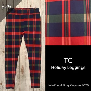 LuLaRoe NEW Leggings Holiday Christmas Capsule 2025 Tall And Curvy TC Plaid - Picture 1 of 3