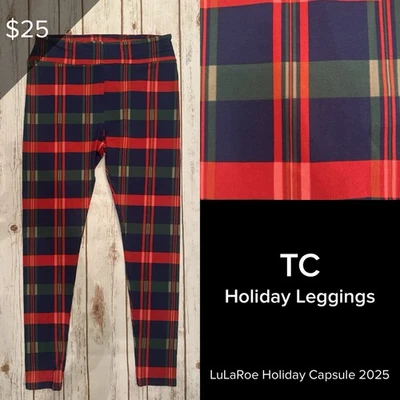 LuLaRoe NEW Leggings Holiday Christmas Capsule 2025 Tall And Curvy TC Plaid - Image 1 of 3
