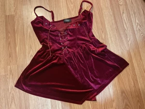Cider/Velvet Corset Top w/Lace-up Detail Burgundy Sz.L Womens 36"Chest 26" Lengt - Picture 1 of 3