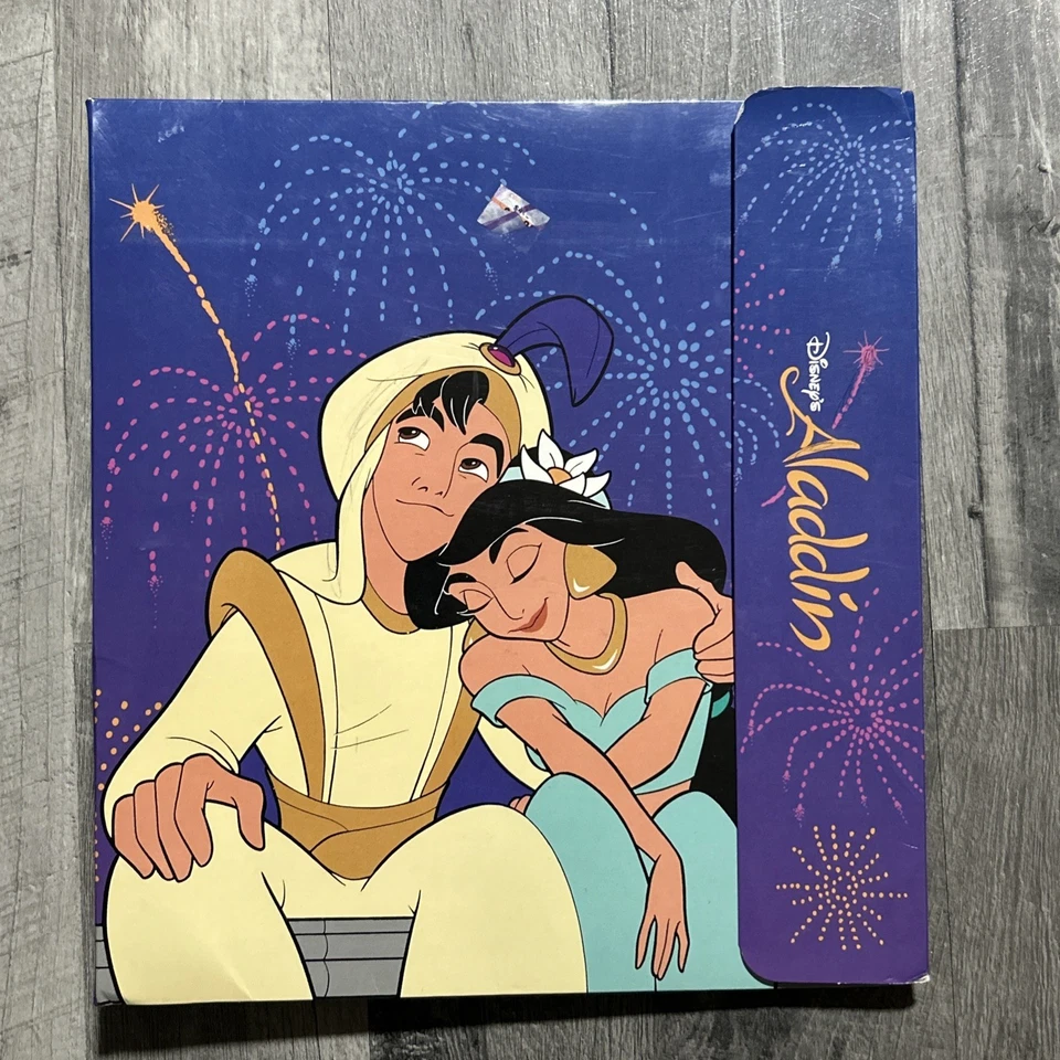 Carpeta portafolio de bolsillo vintage Aladdin de Disney de la década de 1990 1992 vintage W10 Foto 1 de 4