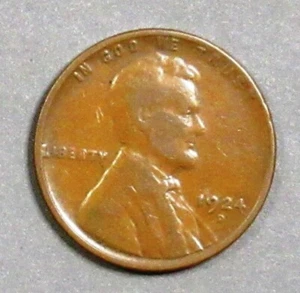 1924-D Lincoln Cent Pleasing F-VF. - Picture 1 of 2