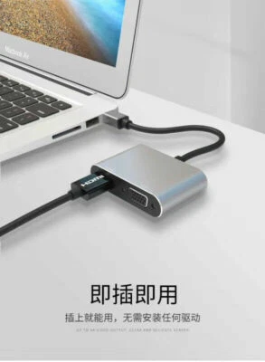 Mini DP Display Port to HDMI VGA 2 in 1 Thunderbolt Adapter For Macbook Pro/Air - Image 1 of 4