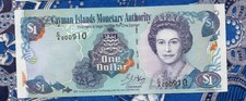 Cayman Islands $1 Dollar Banknote p-26c 2001 UNC C/4 000910 Low Serial