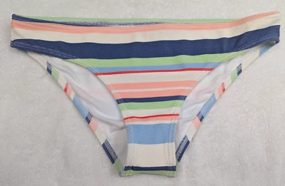 Roxy sz JR XL Swimsuit Bikini Bottoms multi color stripes textured fabric 4285 - Image 1 of 3