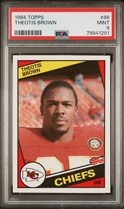 1984 TOPPS #86 THEOTIS BROWN PSA 9 MINT KANSAS CITY CHIEFS CARDINALS SEAHAWKS - Picture 1 of 2