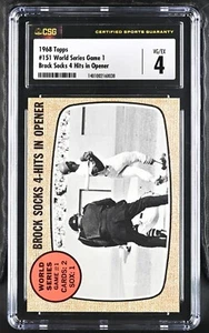 1968 Topps #151 World Series Game #1 - Brock Socks 4-Hits in Opener CSG 4 VG/Ex - Picture 1 of 2