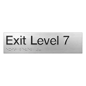 Silver Exit Level 7 Braille Sign SX-07 (180x50mm) - Picture 1 of 1