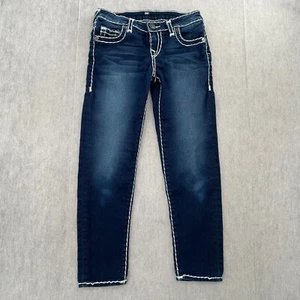 True Religion Pants Girls 7 Blue Jeans Casey Super T Stretch Pockets Kids - Picture 1 of 16