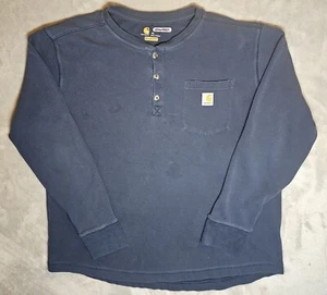 Carhartt Men's Henley Men’s XL Blue Relaxed Fit Three Button - Picture 1 of 11