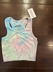 NWT Tween Katie J NYC Livi Ribbed Tank In Pastel Tie Dye, Size L (12) - Runs Sm - Picture 1 of 3