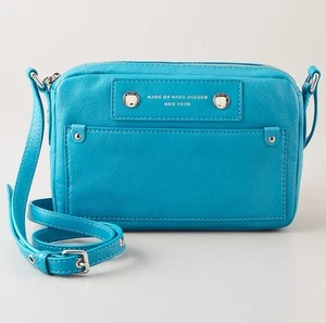 MARC BY MARC JACOBS HANDBAG PREPPY CAMERA BAG BLUE LEATHER CROSSBODY BAG $298 - Picture 1 of 12