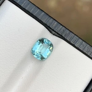 Rare Seafoam Natural Tourmaline Loose Gemstone, 1.15 Ct-Top Quality Cushion Cut - Picture 1 of 10