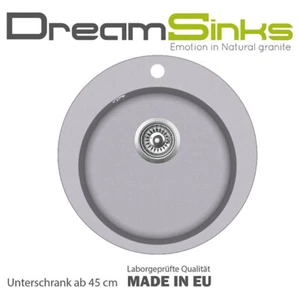 AKTION Spüle - Unterbaubecken Küchenspüle rund alumetallic alu grau metallic TOP - Bild 1 von 3