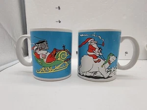 George Good Santa on Bear Sleigh Weihnachtstasse Weihnachtsschlitten Tasse Message Mug - Bild 1 von 7